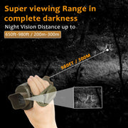 Digitala Mörkerseendeglasögon & Monokulära med LCD-skärm Tracking upp till 200M HD Infraröd (IR) med Foto & Video för Spotting, Jakt Wildlife/Brun