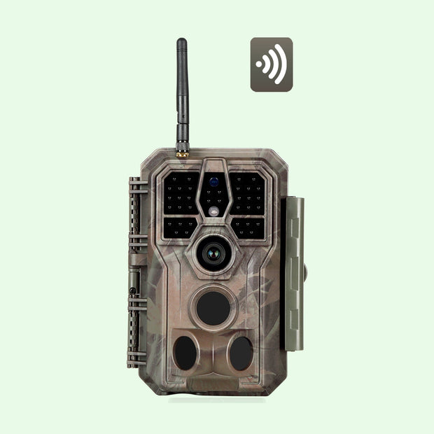 WiFi Åtelkamera 32MP HD 1296P Mörkerseende och Rörelsedetektor med Bluetooth, 940nm Infraröd, IP66 Vattentät för Utomhus och Vilda Djur| A280W Brun