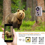 Bluetooth Wireless WIFI Game Trail Cameras for Wildlife Observation & Home Backyard Security Night Vision Motion Activated