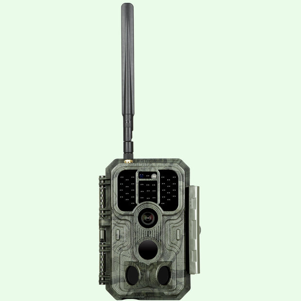 4G LTE Cellulär Åtelkamera 32MP HD 1296P Mörkerseende och Rörelsedetektor med Sim, 940nm Infraröd,IP66 Vattentät för Utomhus och Vilda Djur| A390G Grönt