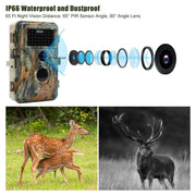 2-Pack Wildlife Trail Camera with No Glow Night Vision 0.1S Trigger Motion Activated 24MP 1296P IP66 Waterproof for Hunting & home security