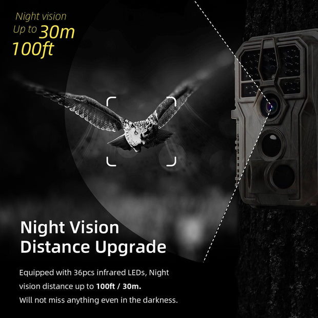 2-Pack Wildlife Trail Camera with Night Vision Motion Activated 0.1S Trigger Speed 24MP 1296P IP66 Waterproof for Hunting & home security | A280