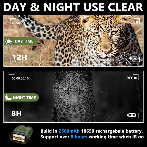 Digital Mörkerkikare 40MP Bild 2.5K Video med 3" IPS-skärm Stjärnljusavstånd till 300M för Jakt Fiske Camping Klättring på Natten | DT29 Grön
