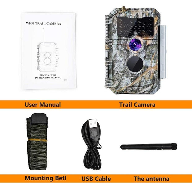 Wireless Bluetooth WiFi Game Trail Deer Camera 24MP 1296P Video Night Vision No Glow Motion Activated Waterproof Photo & Video Model